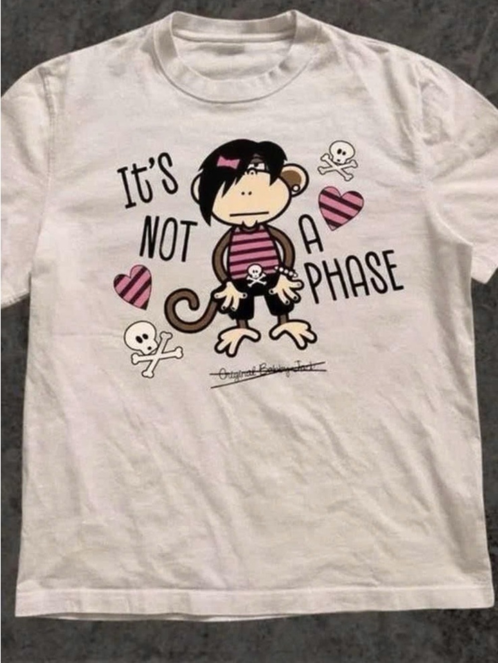 White Short Sleeve 'It's Not a Phase' Graphic Tee with Pink Accents